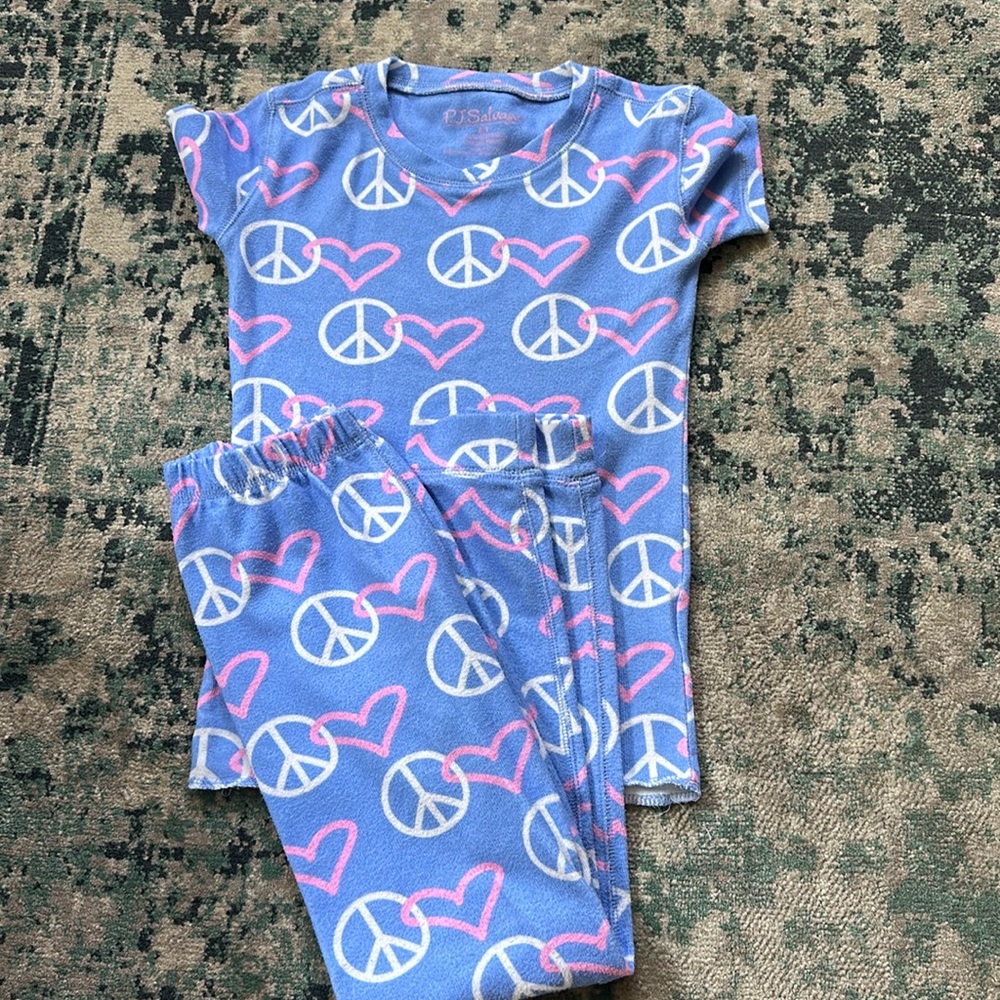 NEW PJ salvage Peace and Love set, size 8/S